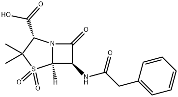 4-Thia-1-azabicyclo[3.2.0]heptane-2-carboxylic acid, 3,3-dimethyl-7-oxo-6-[(phenylacetyl)amino]- (2S,5R,6R)-, 4,4-dioxide (9CI) Structure