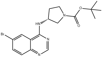 1-Pyrrolidinecarboxylic acid, 3-[(6-bromo-4-quinazolinyl)amino]-, 1,1-dimethylet… Structure