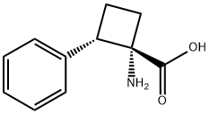 Cyclobutanecarboxylic acid, 1-amino-2-phenyl-, trans- (8CI) 구조식 이미지
