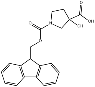 1,3-Pyrrolidinedicarboxylic acid, 3-hydroxy-, 1-(9H-fluoren-9-ylmethyl) ester Structure