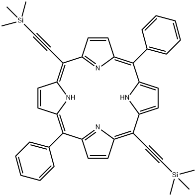 5,15-(di-trimethylsilylethynyl)-10,20-(diphenyl)porphyrin Structure