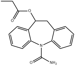 5H-Dibenz[b,f]azepine-5-carboxamide, 10,11-dihydro-10-(1-oxopropoxy)- Structure