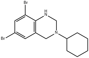 Quinazoline, 6,8-dibromo-3-cyclohexyl-1,2,3,4-tetrahydro- Structure
