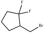 Cyclopentane, 2-(bromomethyl)-1,1-difluoro- Structure