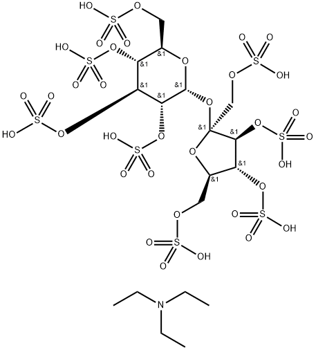 α-D-Glucopyranoside, 1,3,4,6-tetra-O-sulfo-β-D-fructofuranosyl, 2,3,4,6-tetrakis(hydrogen sulfate), compd. with N,N-diethylethanamine (1:8) Structure