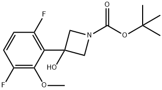 tert-Butyl 3-(3,6-difluoro-2-methoxyphenyl)-3-hydroxyazetidine-1-carboxylate 구조식 이미지