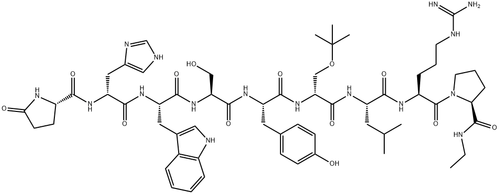 (Des-Gly10,D-His2,D-Ser(tBu)6,Pro-NHEt9)-LHRH Structure