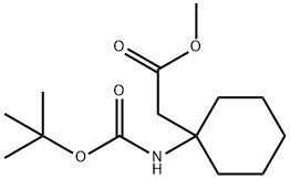 Cyclohexaneacetic acid, 1-[[(1,1-dimethylethoxy)carbonyl]amino]-, methyl ester Structure