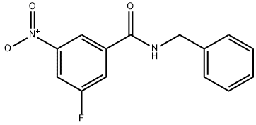 Benzamide, 3-fluoro-5-nitro-N-(phenylmethyl)- Structure