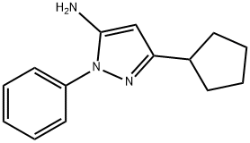 1H-Pyrazol-5-amine, 3-cyclopentyl-1-phenyl- Structure