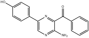Methanone, [3-amino-6-(4-hydroxyphenyl)-2-pyrazinyl]phenyl- 구조식 이미지