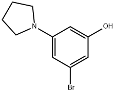 Phenol, 3-bromo-5-(1-pyrrolidinyl)- Structure