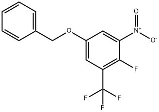 Benzene, 2-fluoro-1-nitro-5-(phenylmethoxy)-3-(trifluoromethyl)- Structure