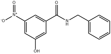 Benzamide, 3-hydroxy-5-nitro-N-(phenylmethyl)- Structure