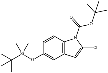 1H-Indole-1-carboxylic acid, 2-chloro-5-[[(1,1-dimethylethyl)dimethylsilyl]oxy]-, 1,1-dimethylethyl ester Structure