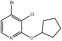 Pyridine, 4-bromo-3-chloro-2-(cyclopentyloxy)- Structure