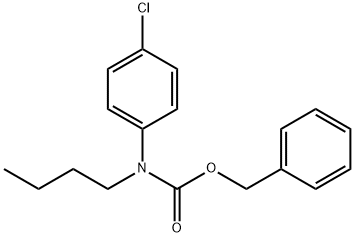 Carbamic acid, N-butyl-N-(4-chlorophenyl)-, phenylmethyl ester Structure