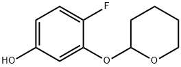 Phenol, 4-fluoro-3-[(tetrahydro-2H-pyran-2-yl)oxy]- Structure