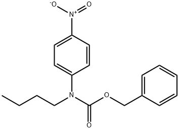 Carbamic acid, N-butyl-N-(4-nitrophenyl)-, phenylmethyl ester Structure