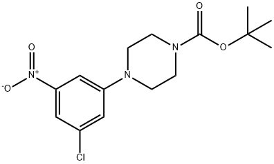 1-Piperazinecarboxylic acid, 4-(3-chloro-5-nitrophenyl)-, 1,1-dimethylethyl ester Structure