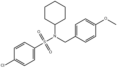 Benzenesulfonamide, 4-chloro-N-cyclohexyl-N-[(4-methoxyphenyl)methyl]- Structure