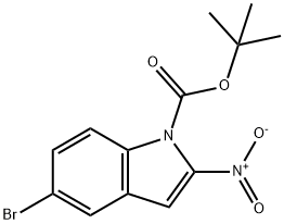 1H-Indole-1-carboxylic acid, 5-bromo-2-nitro-, 1,1-dimethylethyl ester 구조식 이미지