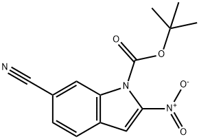 1H-Indole-1-carboxylic acid, 6-cyano-2-nitro-, 1,1-dimethylethyl ester Structure