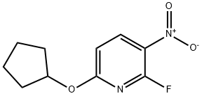 Pyridine, 6-(cyclopentyloxy)-2-fluoro-3-nitro- Structure