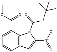 1H-Indole-1,7-dicarboxylic acid, 2-nitro-, 1-(1,1-dimethylethyl) 7-methyl ester Structure