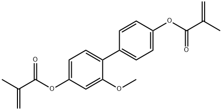 2-Propenoic acid, 2-methyl-, 1,1'-(2-methoxy[1,1'-biphenyl]-4,4'-diyl) ester Structure