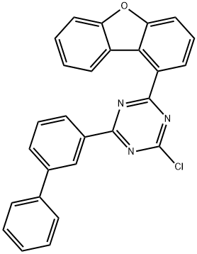 1,3,5-Triazine, 2-[1,1'-biphenyl]-3-yl-4-chloro-6-(1-dibenzofuranyl)- 구조식 이미지