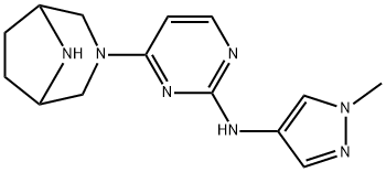 4-((1R,5S)-3,8-diazabicyclo[3.2.1]octan-3-yl)-N-(1-methyl-1H-pyrazol-4-yl)pyrimidin-2-amine Structure