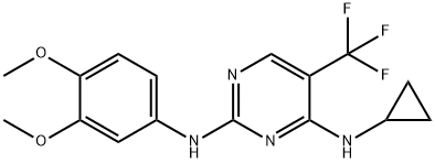 2,4-Pyrimidinediamine, N4-cyclopropyl-N2-(3,4-dimethoxyphenyl)-5-(trifluoromethyl)- 구조식 이미지