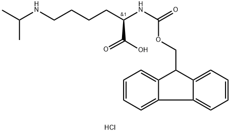 D-Lysine, N2-[(9H-fluoren-9-ylmethoxy)carbonyl]-N6-(1-methylethyl)-, hydrochloride (1:1) Structure