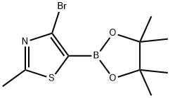 Thiazole, 4-bromo-2-methyl-5-(4,4,5,5-tetramethyl-1,3,2-dioxaborolan-2-yl)- Structure