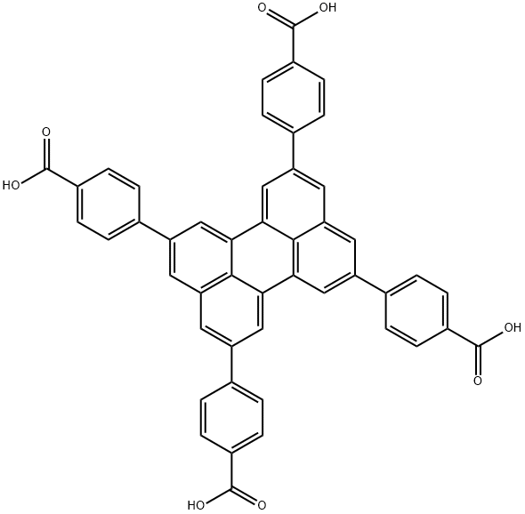 Benzoic acid, 4,4',4'',4'''-(2,5,8,11-perylenetetrayl)tetrakis- Structure
