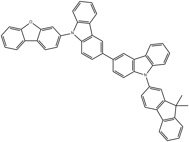 9-(dibenzo[b,d]furan-3-yl)-9'-(9,9-dimethyl-9H-fluoren-2-yl)-9H,9'H-3,3'-bicarbazole Structure