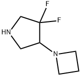 Pyrrolidine, 4-(1-azetidinyl)-3,3-difluoro- Structure