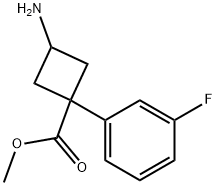 Cyclobutanecarboxylic acid, 3-amino-1-(3-fluorophenyl)-, methyl ester Structure