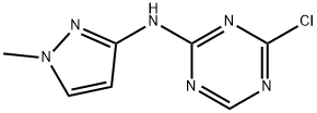 1,3,5-Triazin-2-amine, 4-chloro-N-(1-methyl-1H-pyrazol-3-yl)- Structure