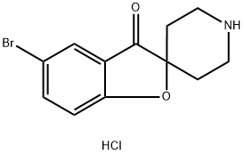 Spiro[benzofuran-2(3H),4'-piperidin]-3-one, 5-bromo-, hydrochloride (1:1) Structure