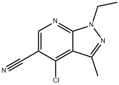 4-chloro-1-ethyl-3-methyl-1H-pyrazolo[3,4-b]pyridine-5-carbonitrile Structure