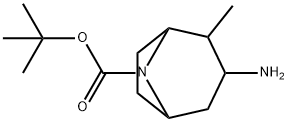 8-Azabicyclo[3.2.1]octane-8-carboxylic acid, 3-amino-2-methyl-, 1,1-dimethylethyl ester Structure