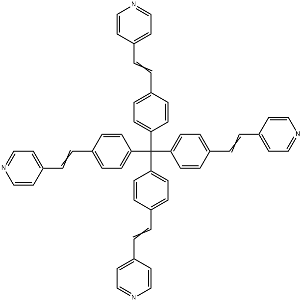 Pyridine, 4,4',4'',4'''-[methanetetrayltetrakis(4,1-phenylene-2,1-ethenediyl)]tetrakis- (9CI) Structure