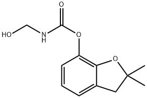 Carbamic acid, N-(hydroxymethyl)-, 2,3-dihydro-2,2-dimethyl-7-benzofuranyl ester Structure