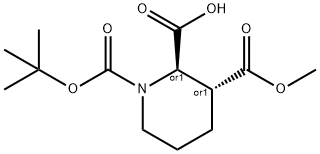 1,2,3-Piperidinetricarboxylic acid, 1-(1,1-dimethylethyl) 3-methyl ester, (2R,3R)- 구조식 이미지