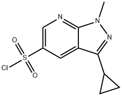 3-cyclopropyl-1-methyl-1H-pyrazolo[3,4-b]pyridine-5-sulfonyl chloride Structure