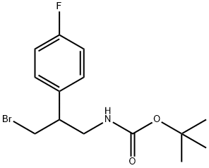 Carbamic acid, N-[3-bromo-2-(4-fluorophenyl)propyl]-, 1,1-dimethylethyl ester Structure