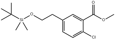 Benzoic acid, 2-chloro-5-[2-[[(1,1-dimethylethyl)dimethylsilyl]oxy]ethyl]-, methyl ester Structure