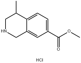 7-Isoquinolinecarboxylic acid, 1,2,3,4-tetrahydro-4-methyl-, methyl ester, hydrochloride (1:1) Structure